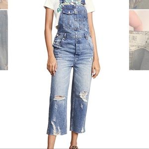 Free people baggy boyfriend overalls